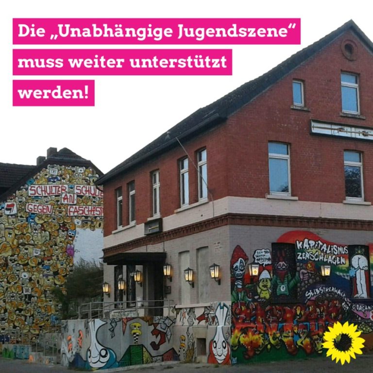 GRÜNE kritisieren Streichung von Mitteln für die „Unabhängige Jugendszene“: CDU und SPD stellen sich gegen Fachverwaltung und Bürgermeister/“Sollen missliebige politische Inhalte getroffen werden?“