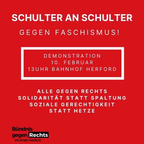 Demo am 10. Februar: Schulter an Schulter gegen Faschismus!