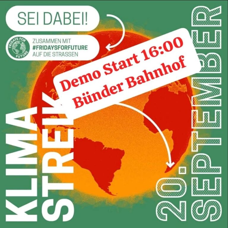 20. September: Demonstration zum globalen Klimastreik