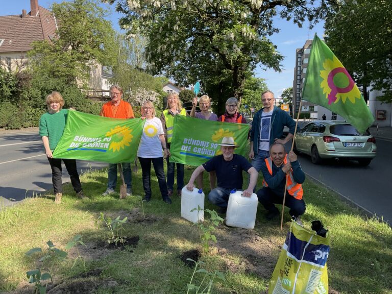 Sonnenblumenpflanzaktion der GRÜNEN