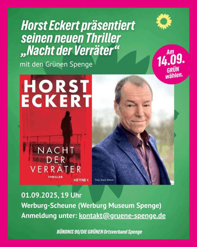 1. September: Horst Eckert präsentiert seinen neuen Thriller „Nacht der Verräter“