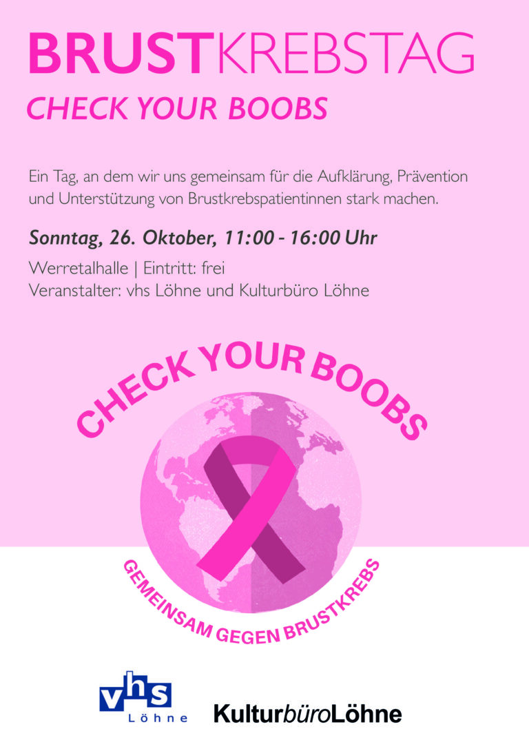 26. Oktober: CHECK YOUR BOOBS – Brustkrebstag in Löhne
