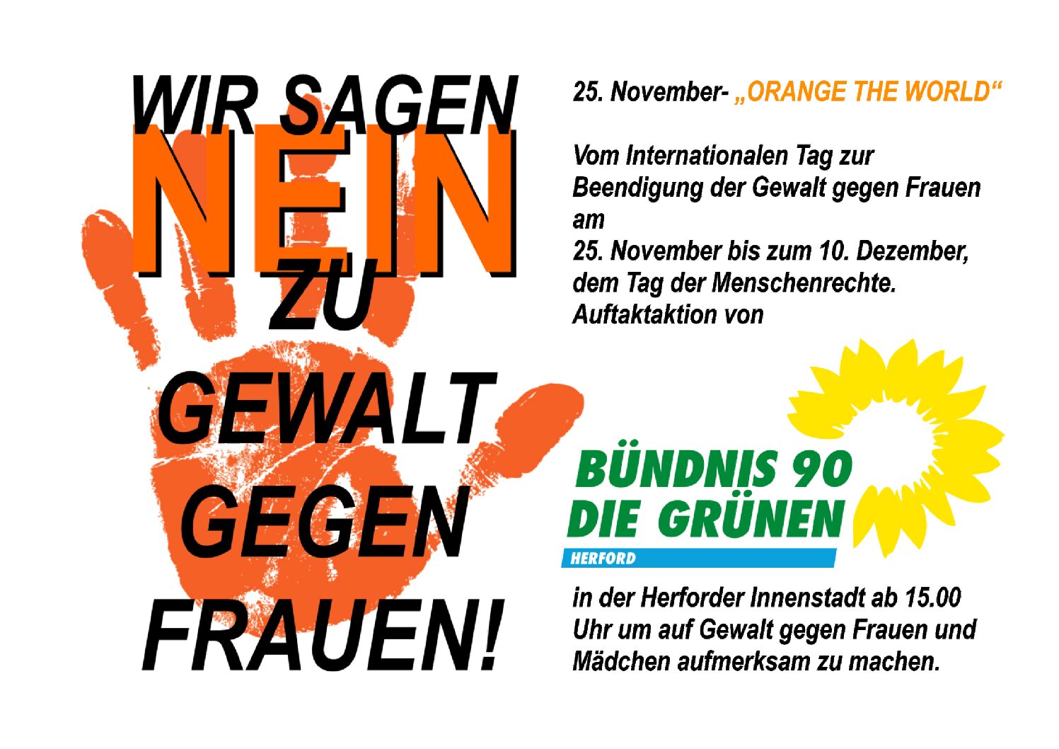 Wir sagen NEIN zu Gewalt gegen Frauen