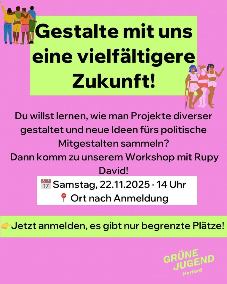 22. November: Workshop der GRÜNEN JUGEND „Vielfalt sehen, stärken und empowern“