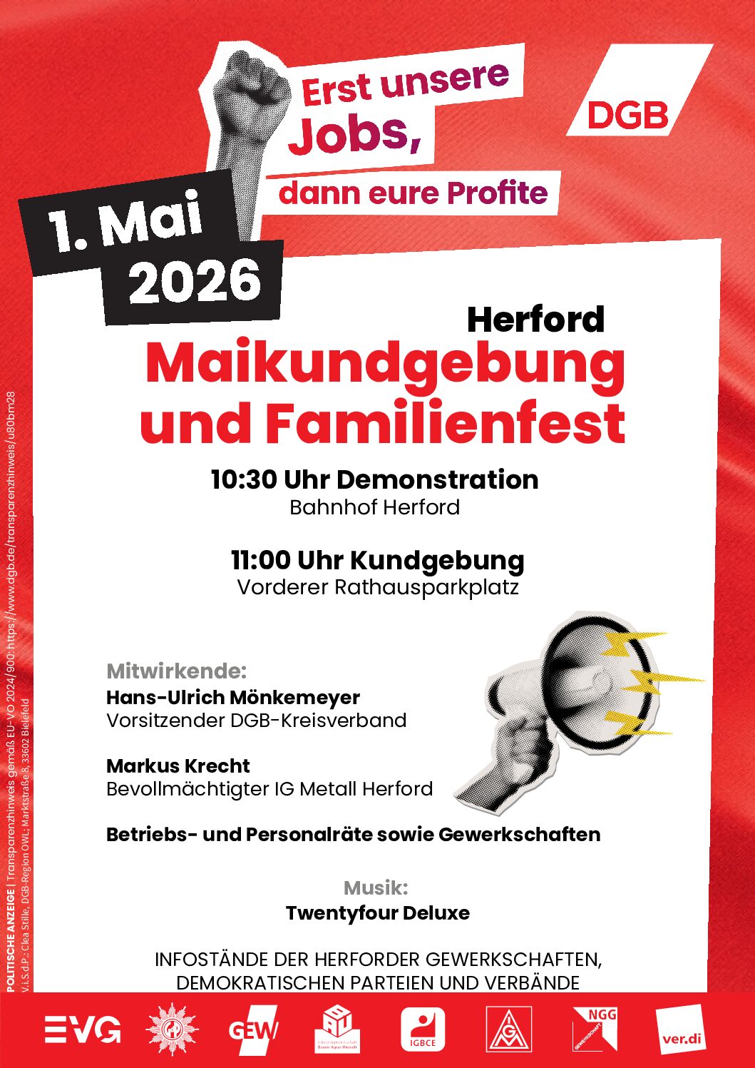 1. Mai : Maikundgebung und Familienfest