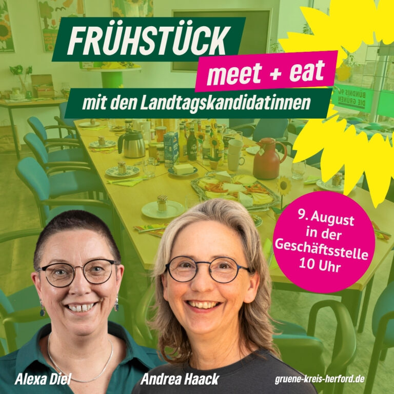 9. August: ‚meet and eat‘ mit den Landtagskandidatinnen beim Frühstück