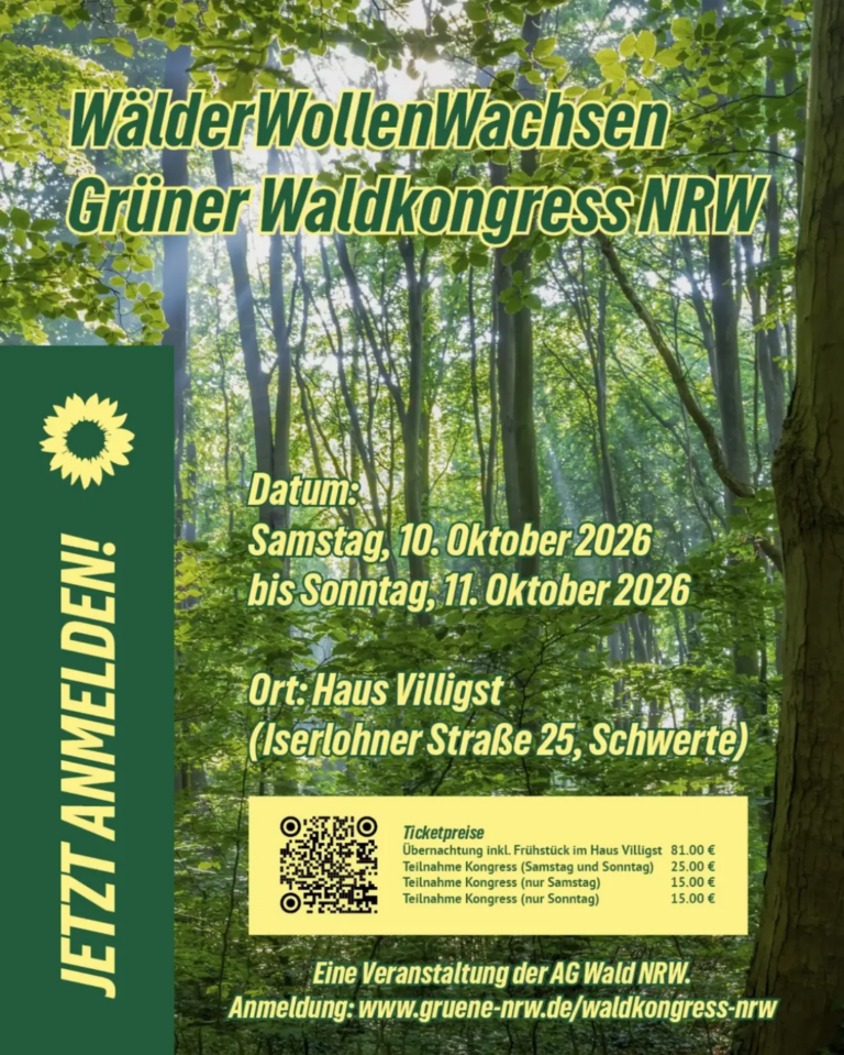 10. + 11. Oktober: ‚Wälder wollen wachsen‘ – Grüner Waldkongress NRW