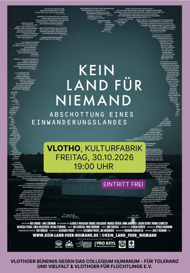 30. Oktober: Film „Kein Land für Niemand“