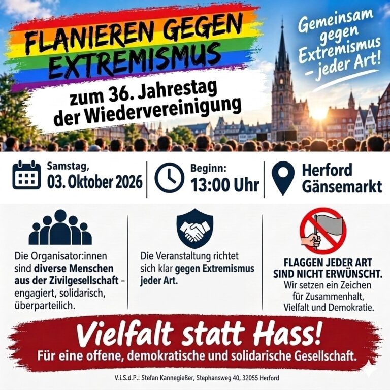 3. Oktober: „Flanieren gegen Extremismus“